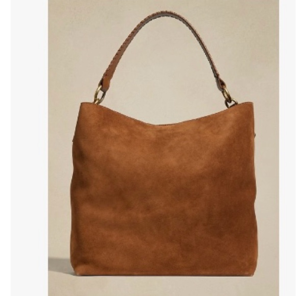 Suede leather shoulder bag